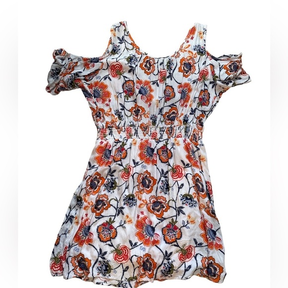 New directions women’s mid length dress cut out shoulders & elastic blouse waist - Picture 2 of 7